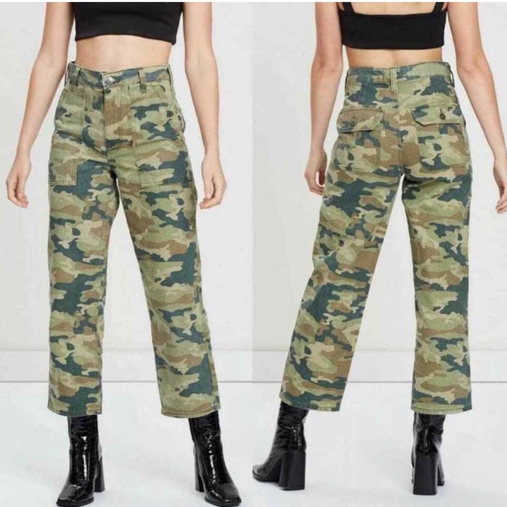 🆕NWT Free People Remy Camo Printed Capri Jeans Sz 26